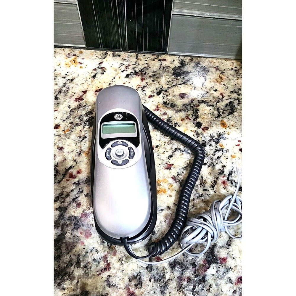 Thomson GE Model 29265EE1-A Corded Slimline Caller ID Desk/Wall Telephone Silver